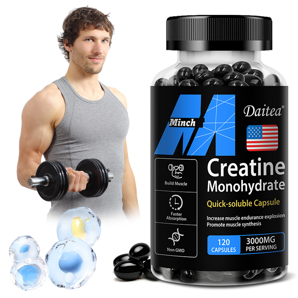 Pre Workout Supplement - Kreatin-Monohydrat-Kapseln zur Steigerung der Muskelmasse, Kraft