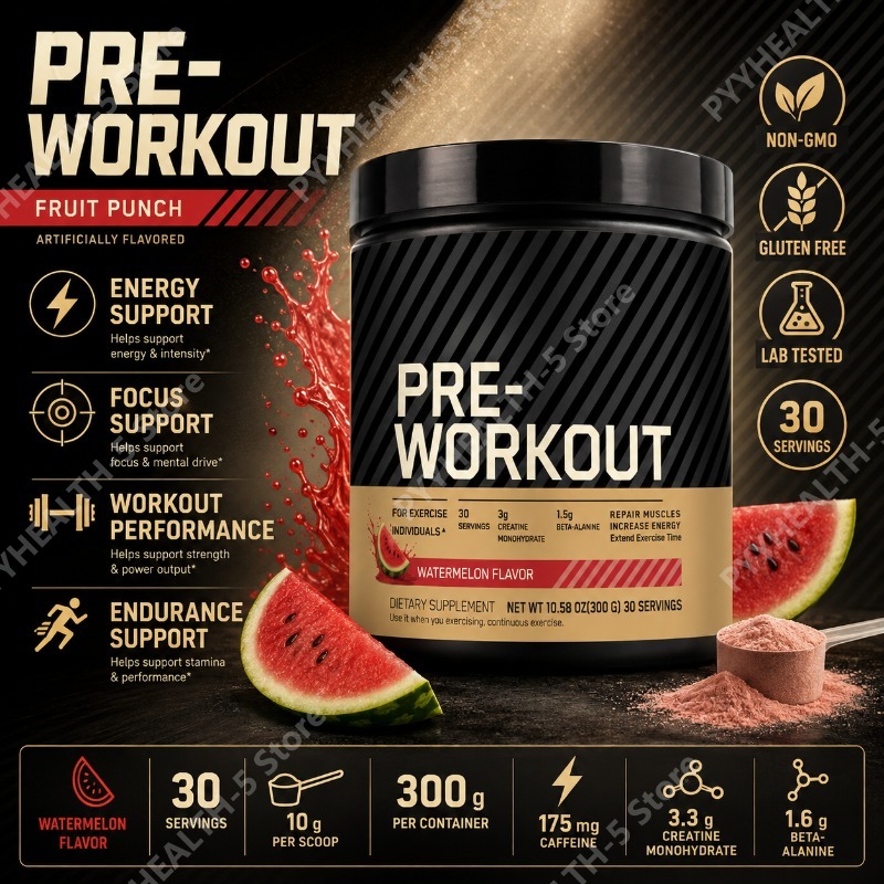Pre Workout Supplement - Pre-Workout-Pulver mit Kreatin, Beta-Alanin, L-Citrullin, Tyrosin,