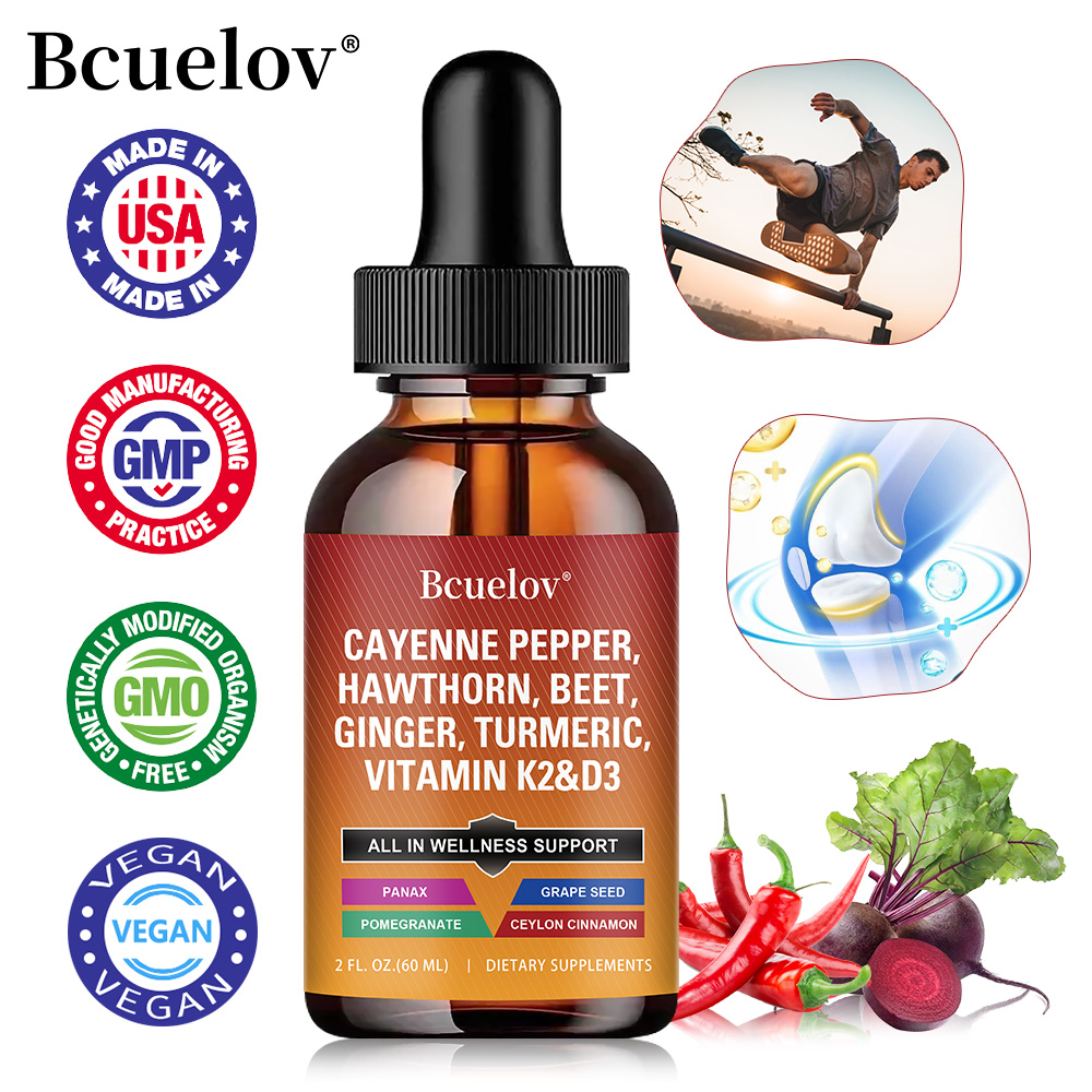 Vitamin D3 K2 Drop - Flüssigkeitstropfen mit Cayennepfeffer + Weißdorn, Vitamin
